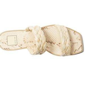 Dolce Vita Vanilla Braided Raffia Slides ~ 5M